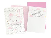 Karnet / Kartka Urodziny 1 (roczek cyferki chmurka) dla dziewczynki DK-1086