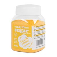 kolorowy cukier do waty cukrowej żółty o smaku cytrynowym 400g