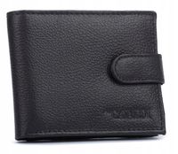 Męski portfel skórzany Cavaldi antykradzieżowy RFID na zatrzask