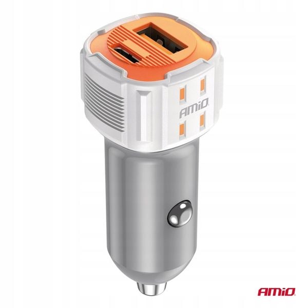 Ładowarka samochodowa USB-A+ USB-C 38W AMIO-03883 zdjęcie 3