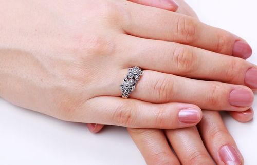 Srebrny pierścionek PDM4114 - Markazyty na Arena.pl