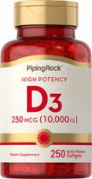 PipingRock Witamina D3 10.000 IU 250 kaps na olejku szafranowym VEGE