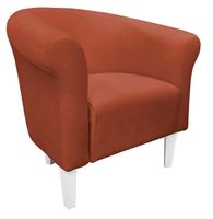 Fotel Milo Mikrofaza 6 cegła nogi 20 białe