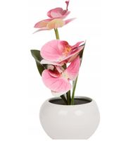 Sztuczna Orchidea Oświetlenie LED Sztuczne Kwiaty Rośliny w Doniczce 21 cm