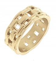 078b Pierścionek 17,30mm złoty stal chirurgiczna