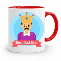 Kubek Czerwony Dla Taty Ojca Best Dad Ever Prezent Z Nadrukiem Ze Zdjęciem