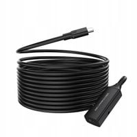 Aktywny przedłużacz USB-C 3.1 5m z Zasilaczem 5V 2A Sapcetronik czarny