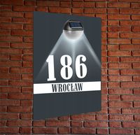 antracyt TABLICZKA ADRESOWA nierdzewna numer domu oświetlona pionowa 40x30