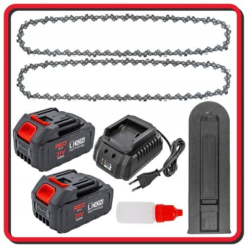 PIŁA ŁAŃCUCHOWA AKUMULATOROWA GAŁĘZIÓWKA PILARKA 2x AKU 4AH + 2x na Arena.pl