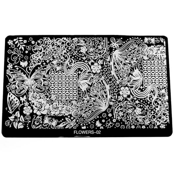 Blaszka do stempelków duża - Flowers 02 zdjęcie 1