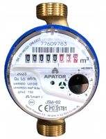 Wodomierz zimnej wody 1/2" Q3=1,6 m3/h DN15 leg.2025! APATOR PRODUKT