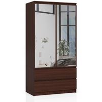 Szafa do sypialni, 2 szuflady, lustro, DORMI, 90x51x180 cm, | TYLETEGOTU