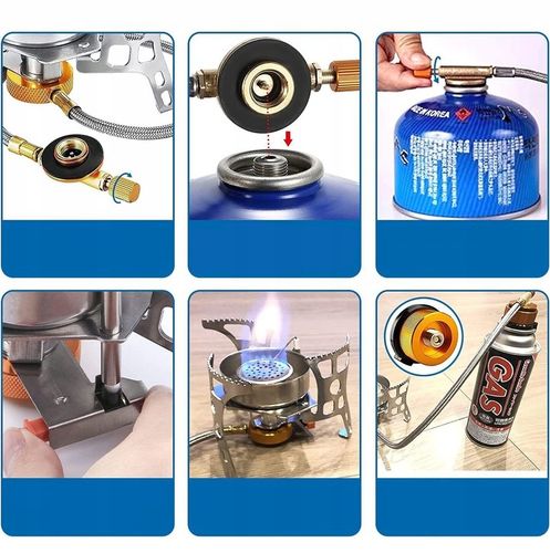 DOSKONAŁA MINI KUCHENKA TURYSTYCZNA GAZOWA NA KARTUSZE Z ADAPTEREM 3500W na Arena.pl