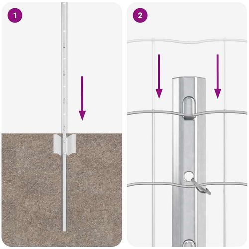Ogrodzenie z słupkami Srebrny 0.4 x 25 m Stal na Arena.pl