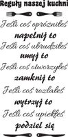100X50CM REGUŁY NASZEJ KUCHNI NAKLEJKA