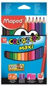 Kredki trójkątne Color'Peps Maxi, 12 kolorów