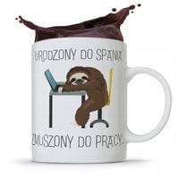 Kubek Prezent Śmieszny Zabawny Urodzony Do Spania Z Nadrukiem Ze Zdjęciem