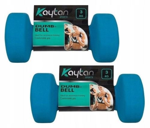 zestaw Hantle neoprenowe Kaytan zestaw 2 x 3 KG ciężarki Niebieskie na Arena.pl