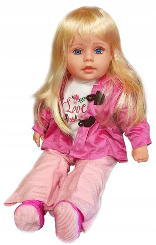 Lalka bobas jak żywa duża 56cm miękka interaktywna mówi śpiewa 2języki uczy na Arena.pl