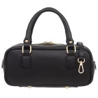 VERA PELLE torebka damska skórzana kuferek z paskiem na ramię V669 czarna