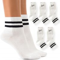 Skarpetki damskie długie BAWEŁNIANE SKARPETY SPORTOWE białe MODNE JAKOŚĆ