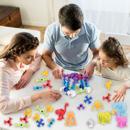 Klocki Przyssawki Konstrukcyjne Silikonowe Fat Brain 96 elementów na Arena.pl