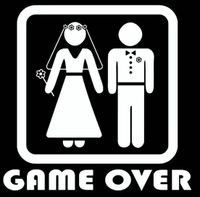 Game Over Małżeństwo To Koniec Swobody Wolności Zabawna Naklejka Samochód