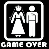 Game Over Małżeństwo To Koniec Swobody Wolności Zabawna Naklejka Samochód