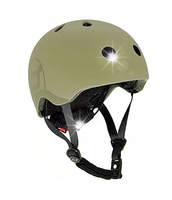 SCOOT AND RIDE KASK S-M OLIVE dla dzieci regulacja 50-55cm rowerowy LED