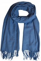 Cashmere - ciepły modny szalik frędzle srebrne dżety niebieski 04