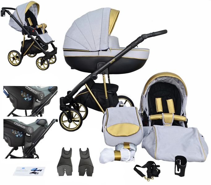 WÓZEK DZIECIĘCY FABERO GOLD 2W1 + ADAPTERY MAXI COSI CYBEX Aton I-Size zdjęcie 5
