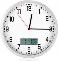 Zegar Ścienny okrągły 30 cm z cyfrowym wyświetlaczem nowoczesny VIVILINEN
