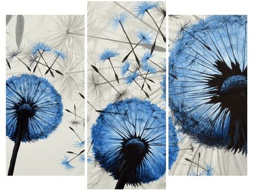 70 90CM OBRAZ 3 ELEM NIEBIESKIE DMUCHAWCE ŚCIENNY DRUK PŁÓTNO na Arena.pl