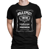 Najlepszy Tata - męska koszulka na prezent L Czarny T-shirt - męski