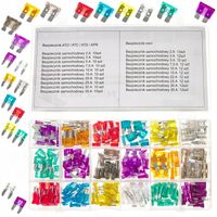 ZESTAW BEZPIECZNIKÓW SAMOCHODOWYCH 220 SZT. MINI MAXI 2-35A