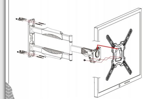 UCHWYT DO TELEWIZORA 26-55 CALI obrotowy 72cm DŁUGIE RAMIĘ wieszak TV hak na Arena.pl