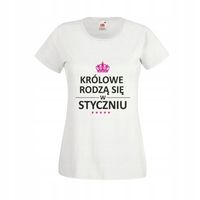 KOSZULKA T-SHIRT KRÓLOWE RODZĄ SIĘ W STYCZNIU