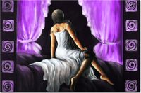 120CM 80CM OBRAZ ŚCIENNY PIĘKNA DZIEWCZYNA FIOLECIE