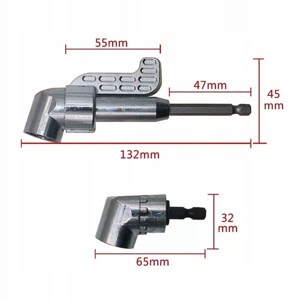 ADAPTER KĄTOWY 105° Duzy + Mały DO WKRĘTARKI 1/4" HEX zdjęcie 3