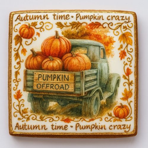 CIASTKO LUKROWANE OFFORAD PUMPKIN ROZ.L  KWADRAT AT RĘCZNIE ROBIONE na Arena.pl