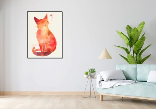 Plakat 75x100cm Akwarelowy Kot na Arena.pl