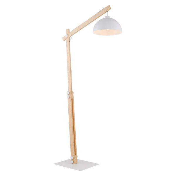 Drewniana lampa podłogowa skandynawska Oslo 5592 TK Lighting biała zdjęcie 2