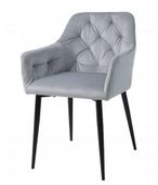 Krzesło tapicerowane do jadalni welurowe JULIA2 szare