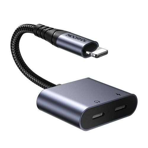 adapter audio 2w1 joyroom sy-l02 lightning do 2x lightning (czarny) na Arena.pl