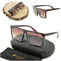 DUŻE Męskie Okulary Przeciwsłoneczne Kwadratowe