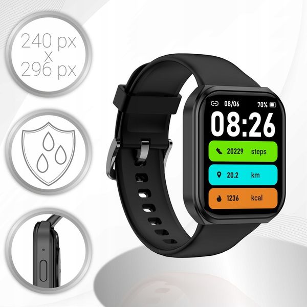 SMARTWATCH MĘSKI ROZMOWY ZEGAREK SPORTOWY GRY MENU POLSKIE POMIARY SMS zdjęcie 6
