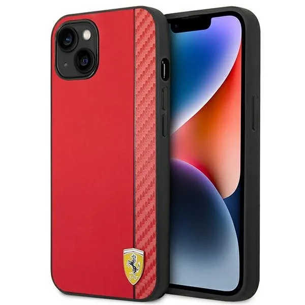 Etui Ferrari Carbon na iPhone 14 Plus - czerwone zdjęcie 1