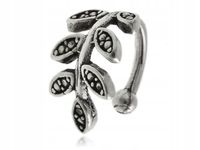 NAUSZNICA GAŁĄZKA OLIWNA SREBRO CIEMNIONE ZACISK OPONKA FAKE kn163