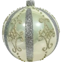 Bombka perłowa z eleganckimi srebrnymi zdobieniami