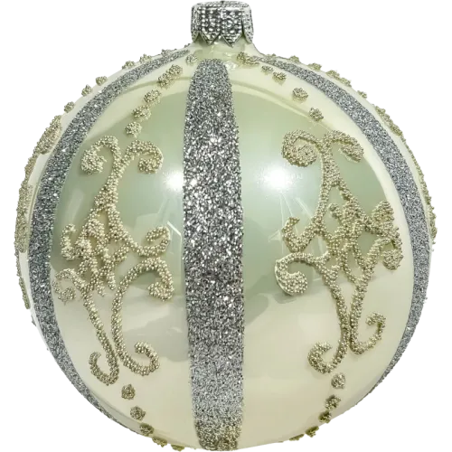 Bombka perłowa z eleganckimi srebrnymi zdobieniami na Arena.pl